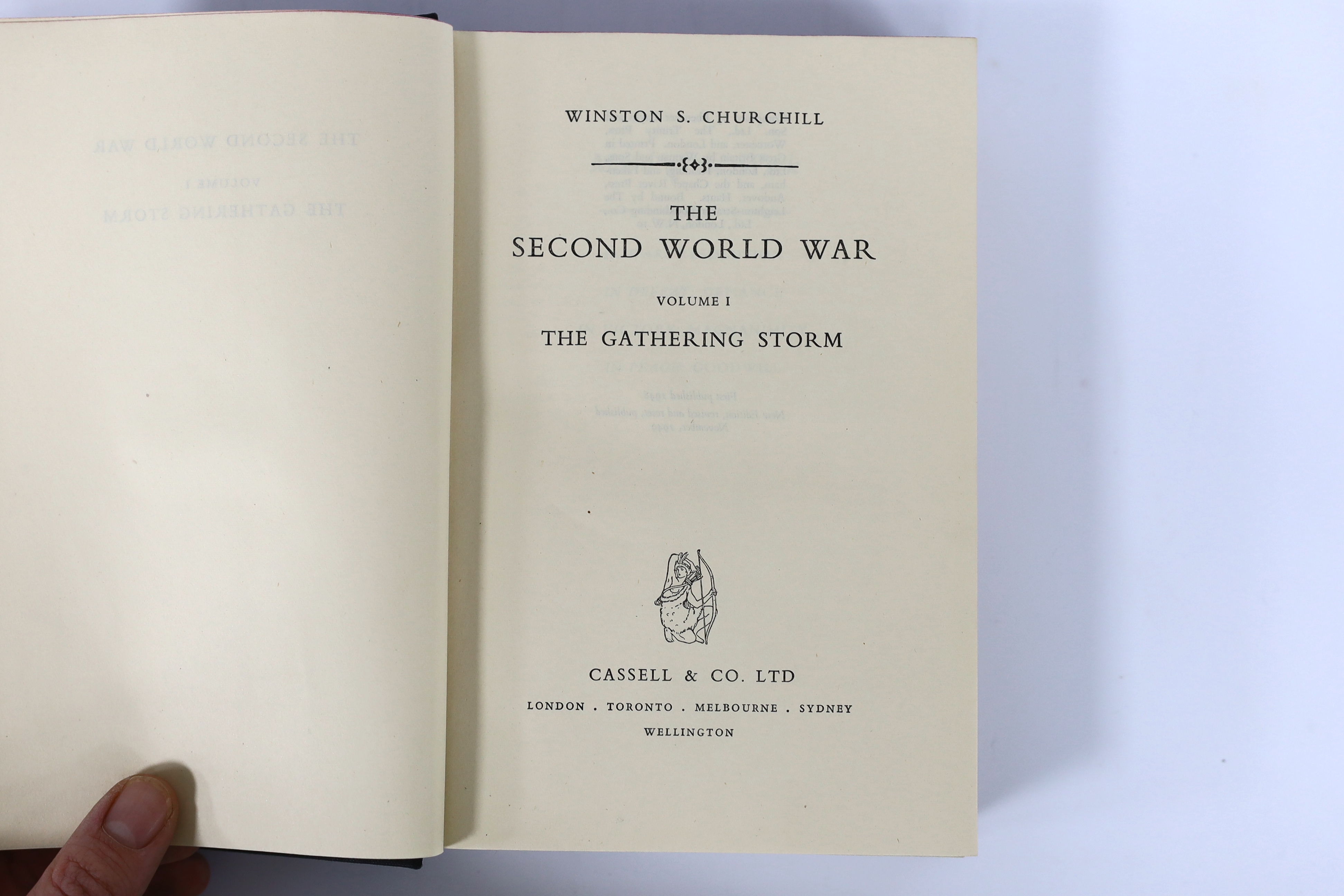 Churchill, Winston Spencer - The Second World War, 6 vols. (first editions, save vol. I which is new edition, revised and reset). num. maps (some folded); d/wrappers. 1949-54